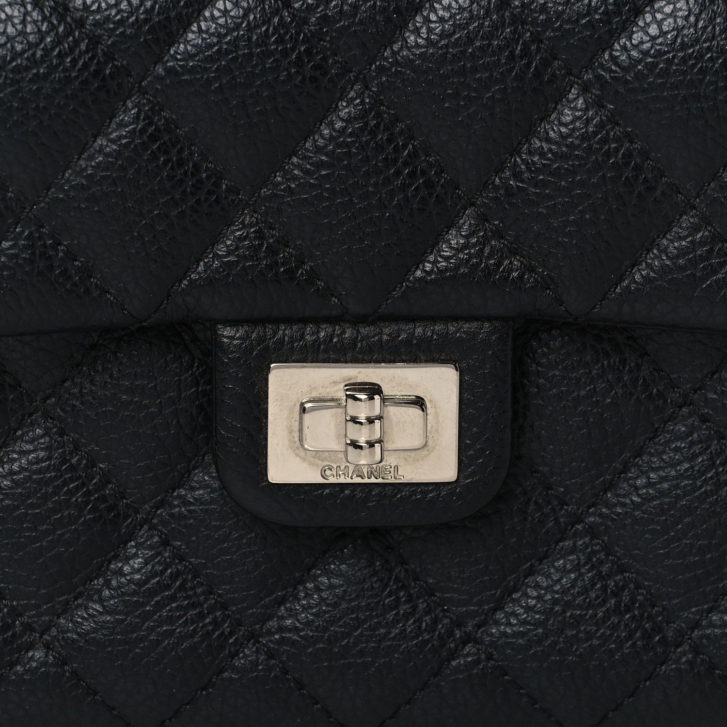 Chanel Grained Calfskin Quilted 2.55 Reissue Flap Belt Bag Clutch Black 9 of 11