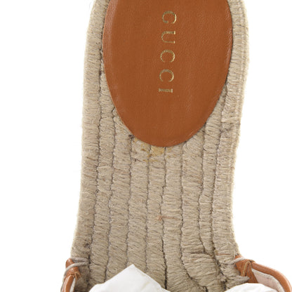 Gucci Nappa Matelasse GG Marmont Espadrille Slide Sandals 37 Cognac 9 of 10