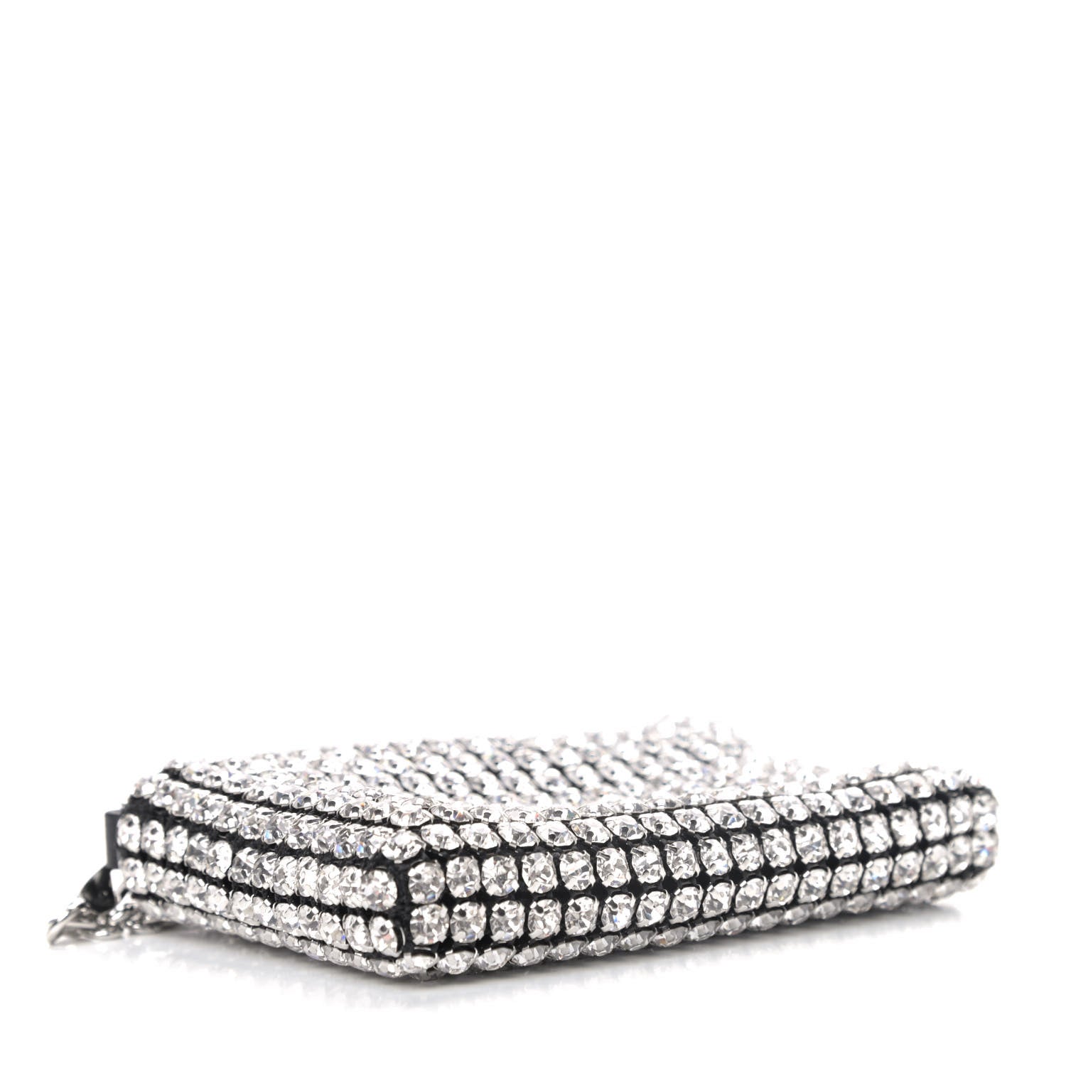 Alexander Wang Mesh Crystal Rhinestone Nano Heiress Shoulder Bag Black Silver 3 of 4