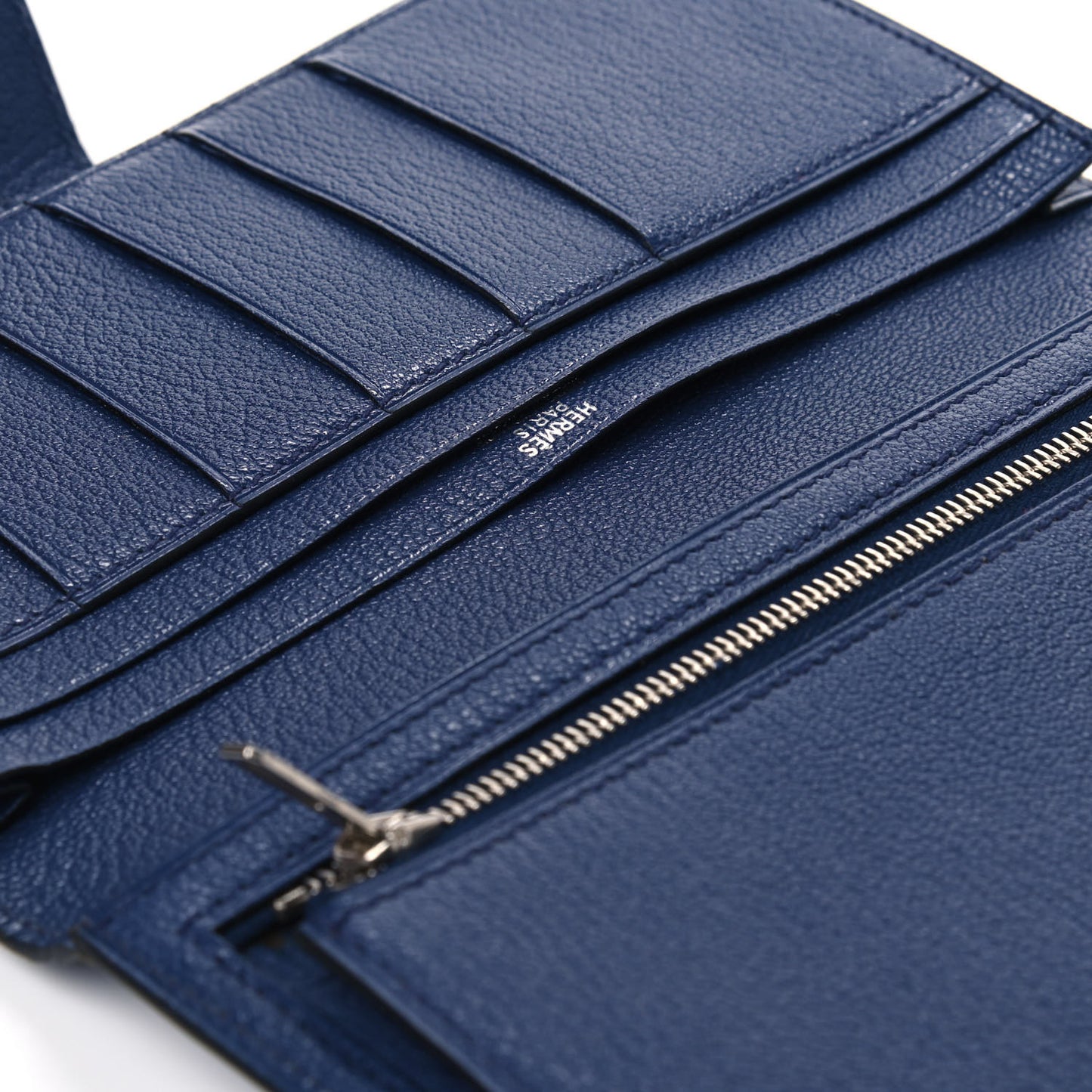 Chevre Mysore Bearn Gusset Wallet Bleu Thalassa