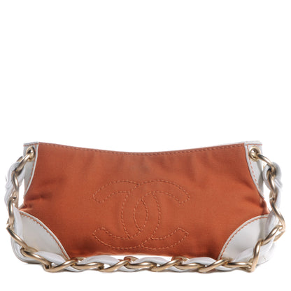 Chanel Canvas CC Shoulder Bag Gold White 1 of 8