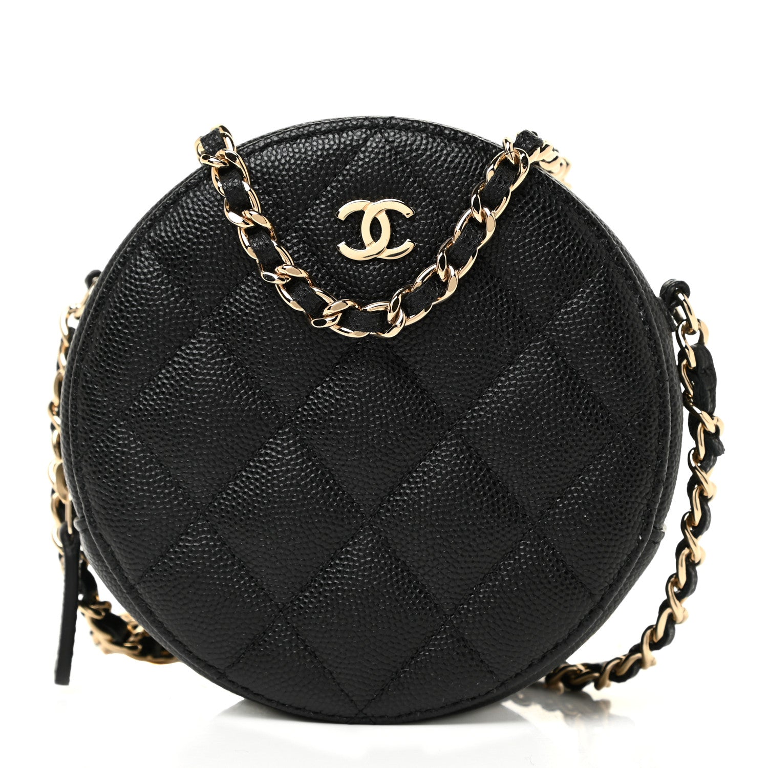 Chanel Caviar Quilted Round Clutch With Chain Black 1 of 11