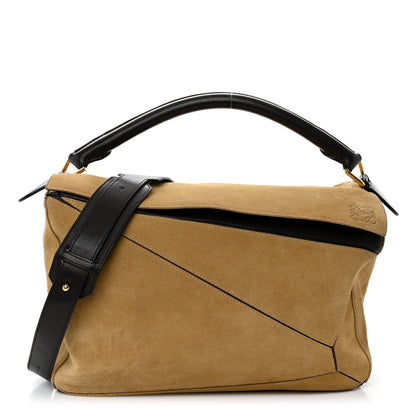 Loewe Suede Medium Puzzle Bag Gold 1 of 14