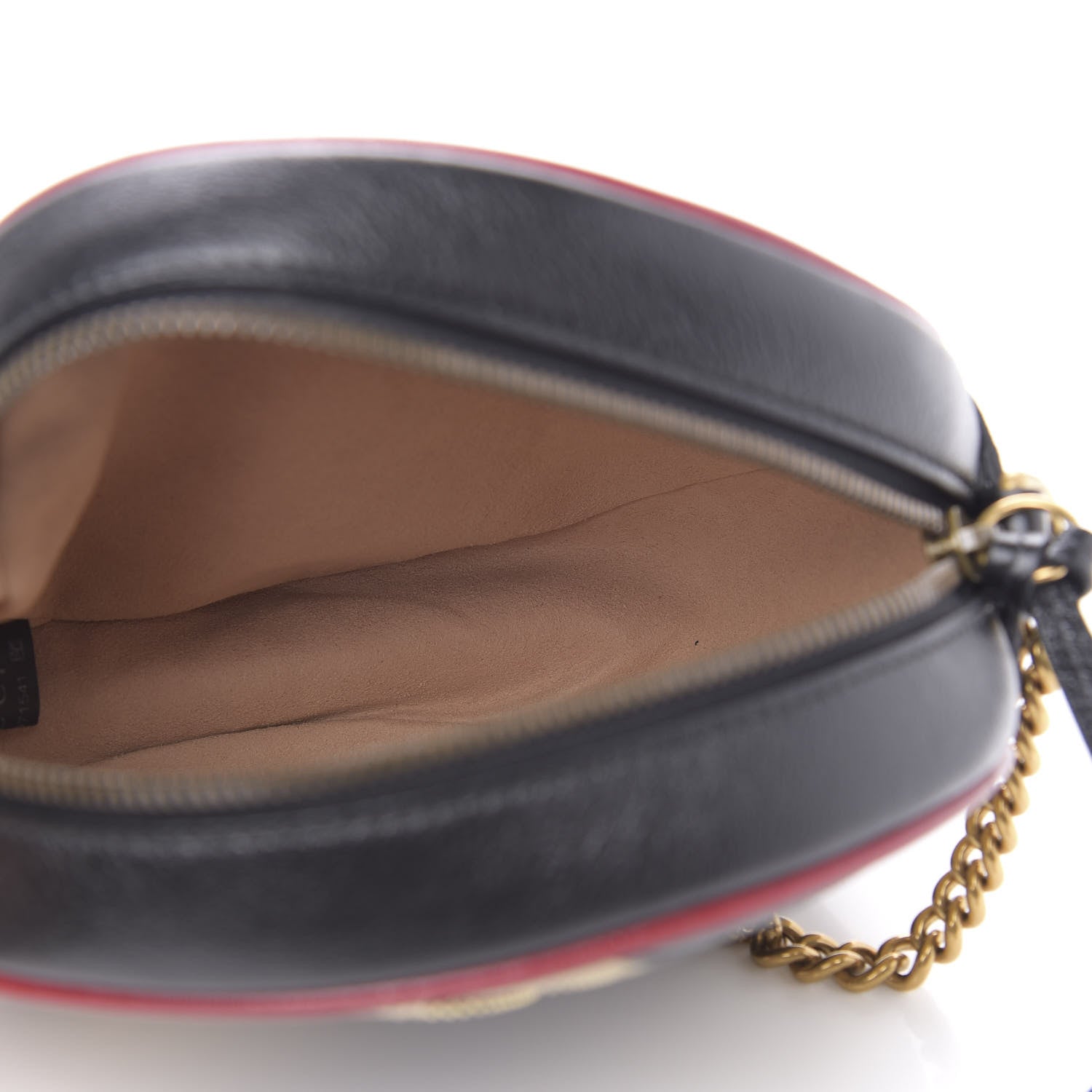 Gucci Azalea Calfskin Matelasse Diagonal Patchwork Mini Torchon GG Marmont Round Shoulder Bag Black Beige Romantic Cerise 5 of 11