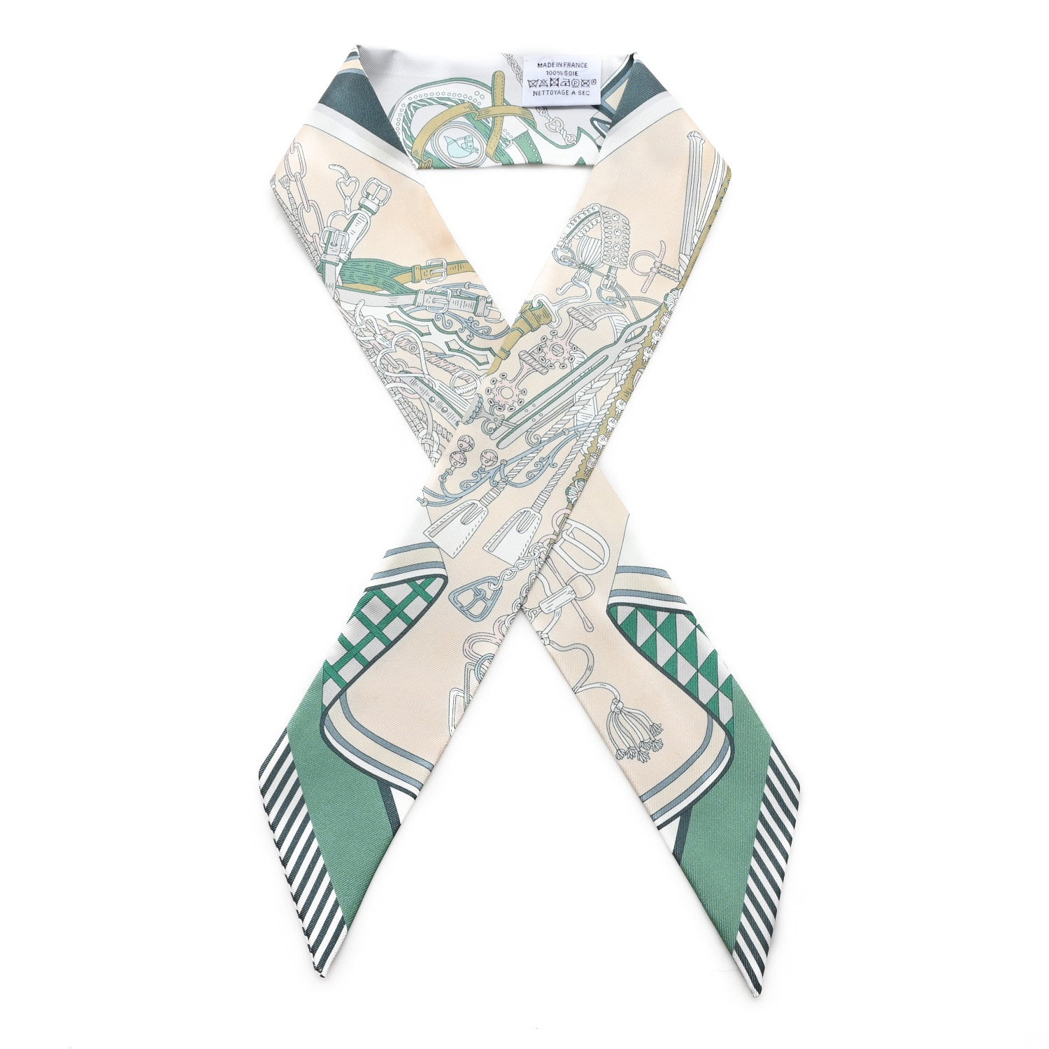 Hermes Silk Cliquetis Twilly Ciel White Menthol 1 of 4