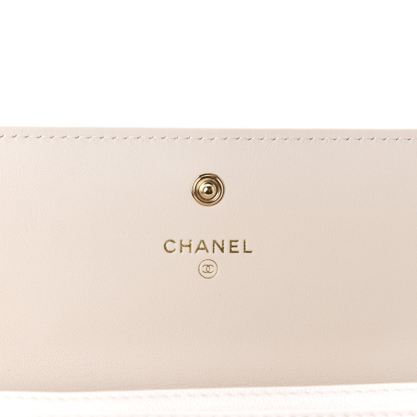 Goatskin Quilted 19 Flap Wallet Light Beige