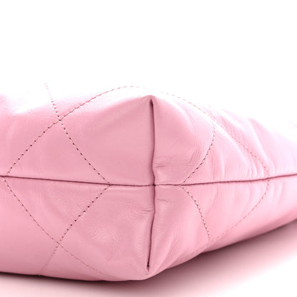 Chanel Shiny Calfskin Quilted Small Chanel 22 Dark Pink 12 of 12