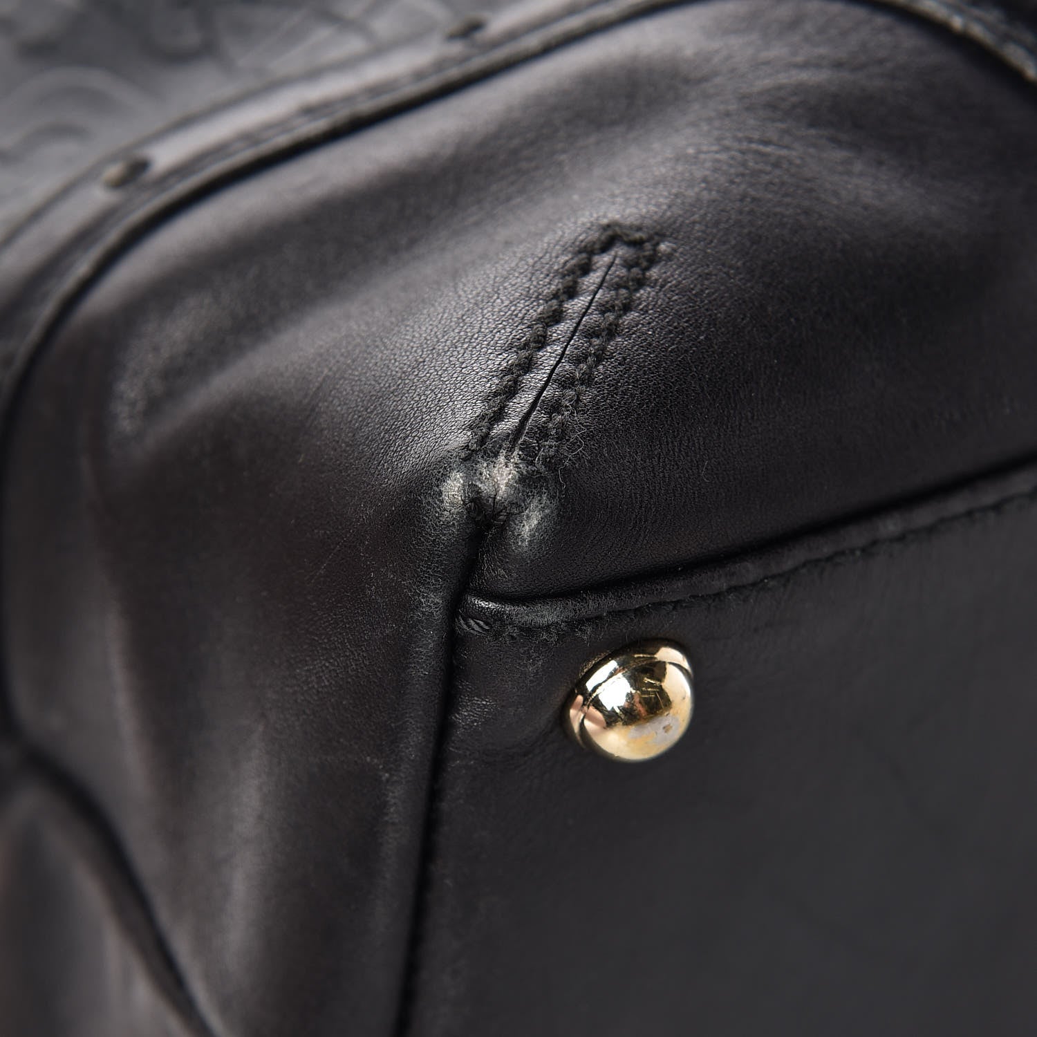 Gucci Calfskin Horsebit Embossed Large Glam Shoulder Bag Black 12 of 24