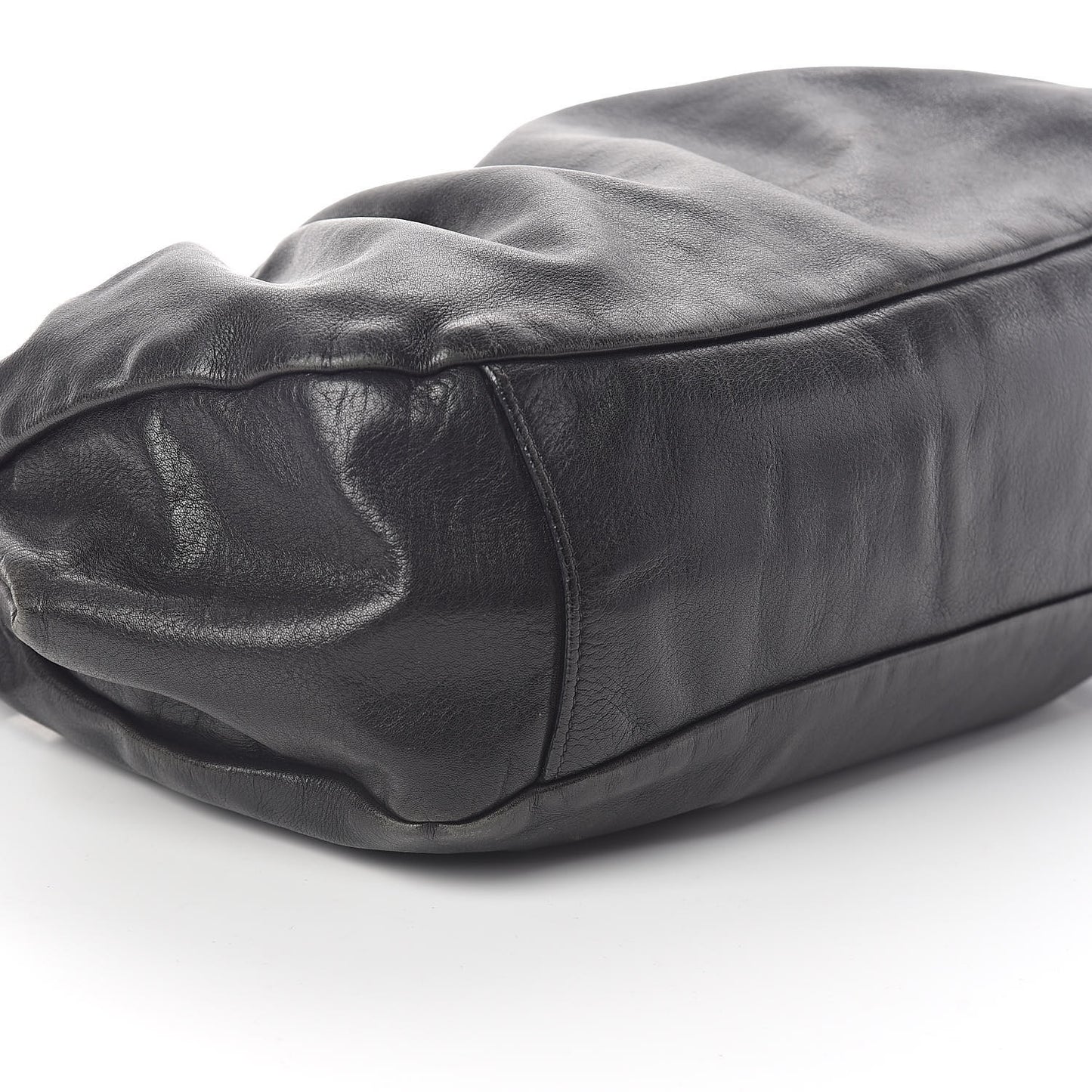 Soft Calfskin Pleated Hobo Black