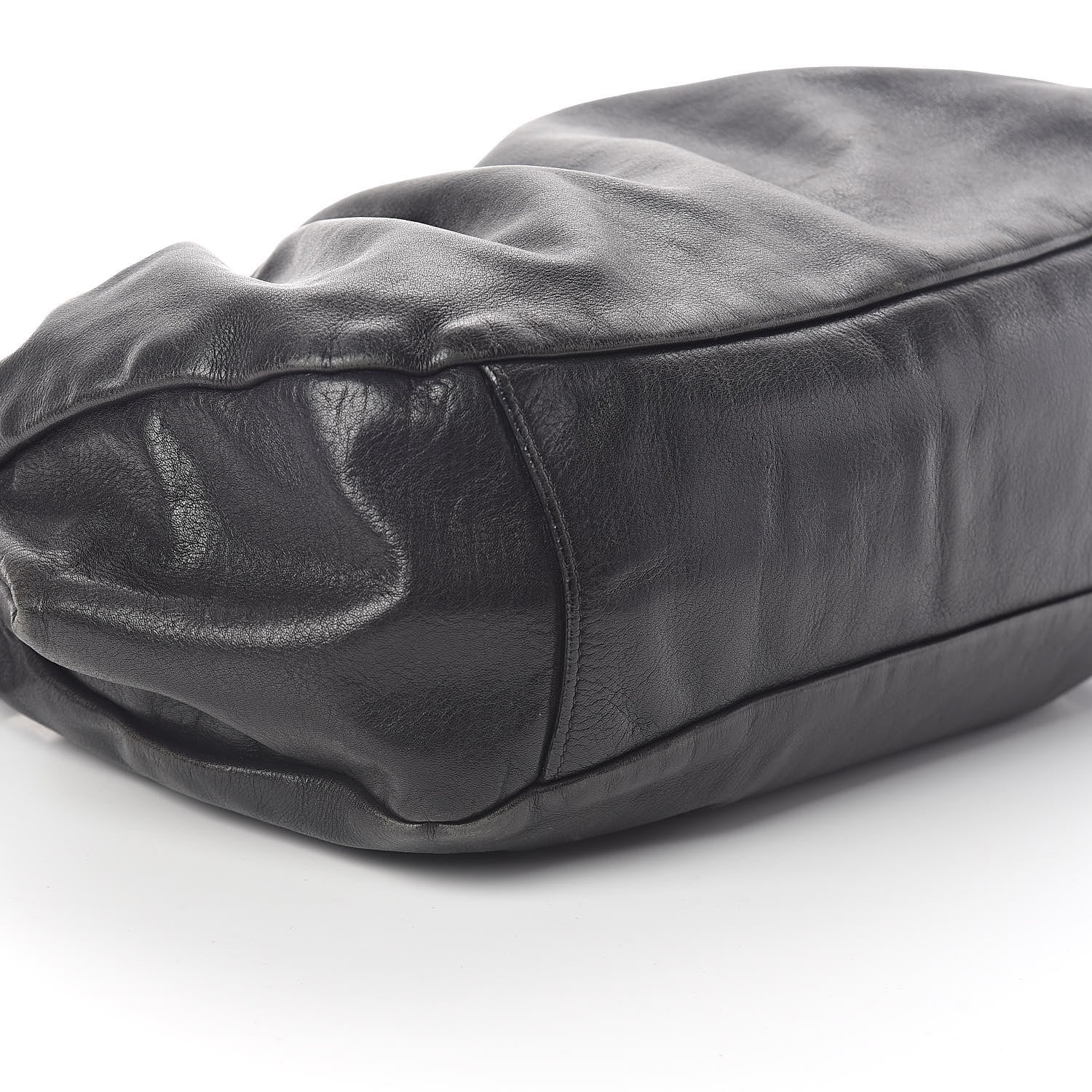 Prada Soft Calfskin Pleated Hobo Black 7 of 8