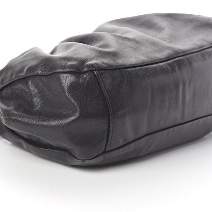 Prada Soft Calfskin Pleated Hobo Black 7 of 8