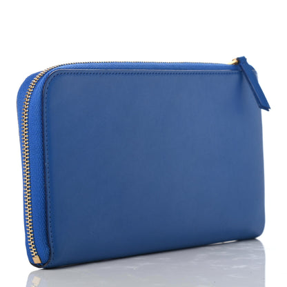 Celine Smooth Calfskin Large Half Zip Multifunction Wallet Blue 3 of 8