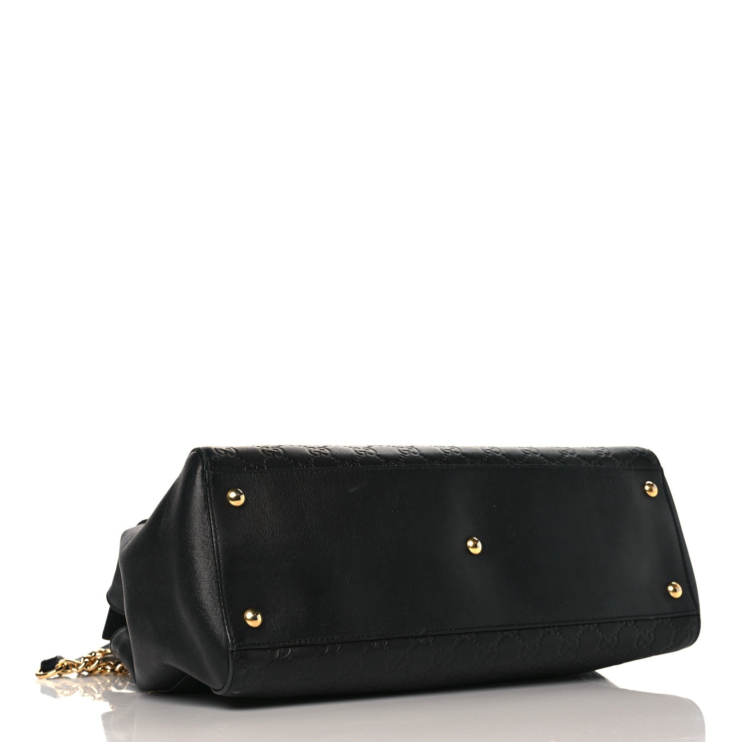 Gucci Guccissima Signature Large Shoulder Tote Bag Black 3 of 12