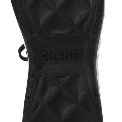 Chanel Velvet Calfskin Mixed Fibers CC Sneakers 38.5 Black 6 of 9