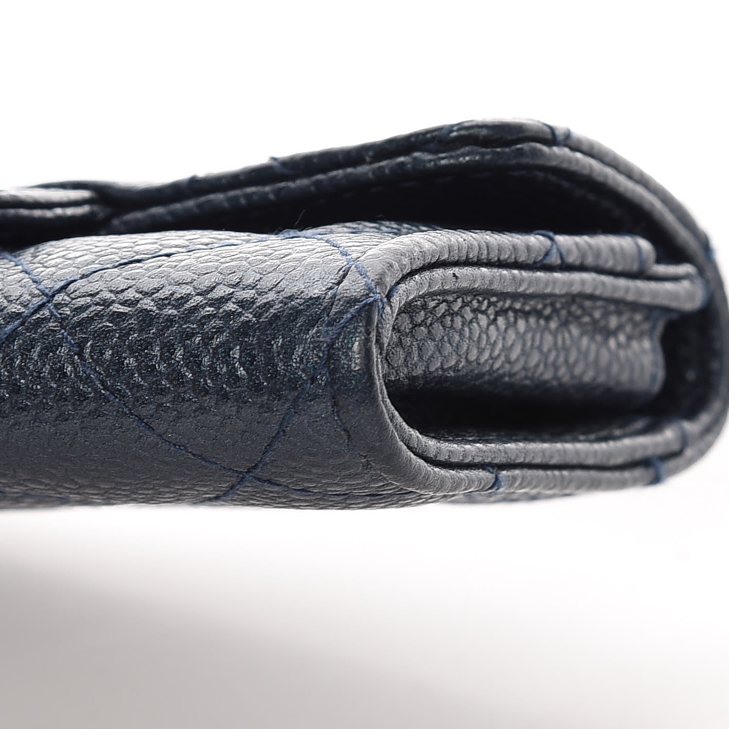 Chanel Metallic Caviar Quilted Flap Card Holder Dark Blue 11 of 12