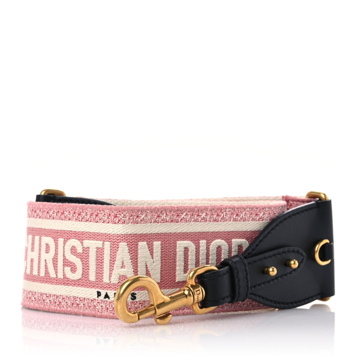 Christian Dior Canvas Embroidered Shoulder Strap Pink 1 of 6