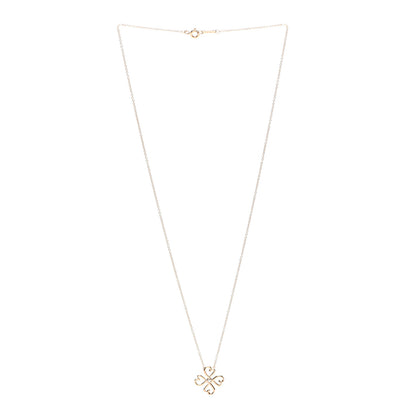 Tiffany 18K Rose Gold Diamond Loving Heart Clover Pendant Necklace 3 of 5