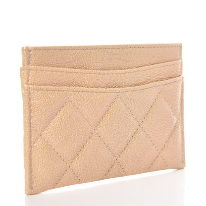 Chanel Iridescent Caviar Quilted Card Holder Beige 3 of 9