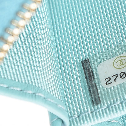 Chanel Caviar Quilted Zip Coin Purse Light Blue 14 of 16