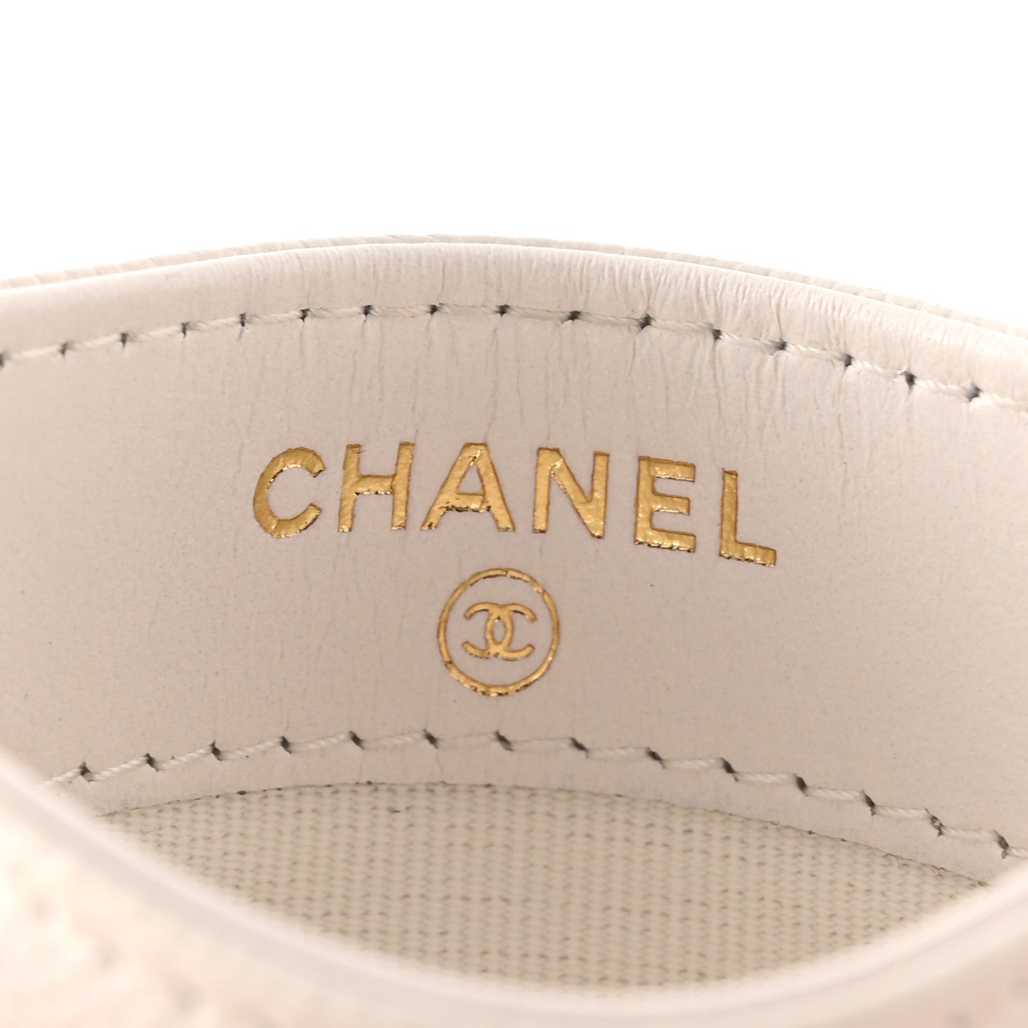 Chanel Caviar Quilted Card Holder White White 6 of 9