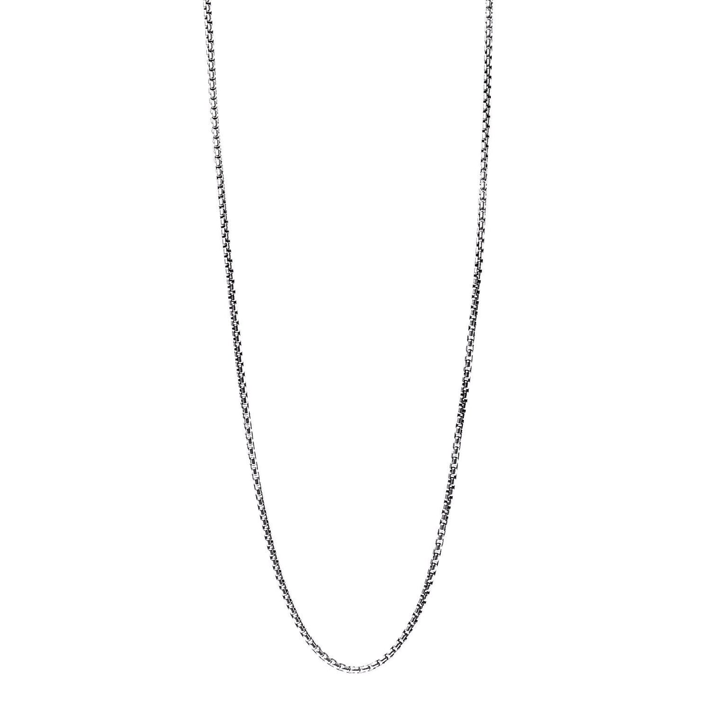 Sterling Silver 14K Yellow Gold 2.7mm Box Chain Necklace 36"