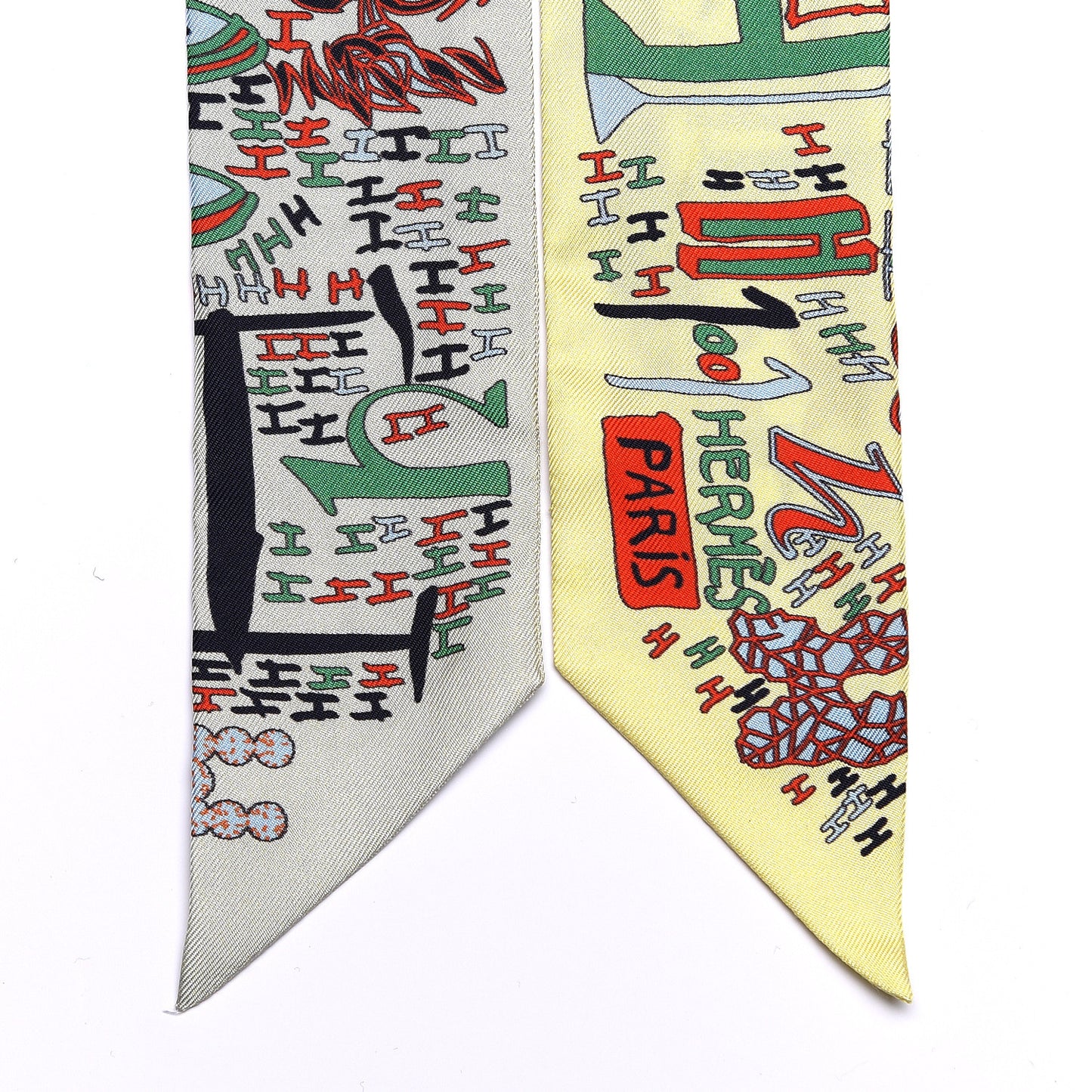 Silk 1001 H Twilly Vert De Gris Jaune Soufre Rouge