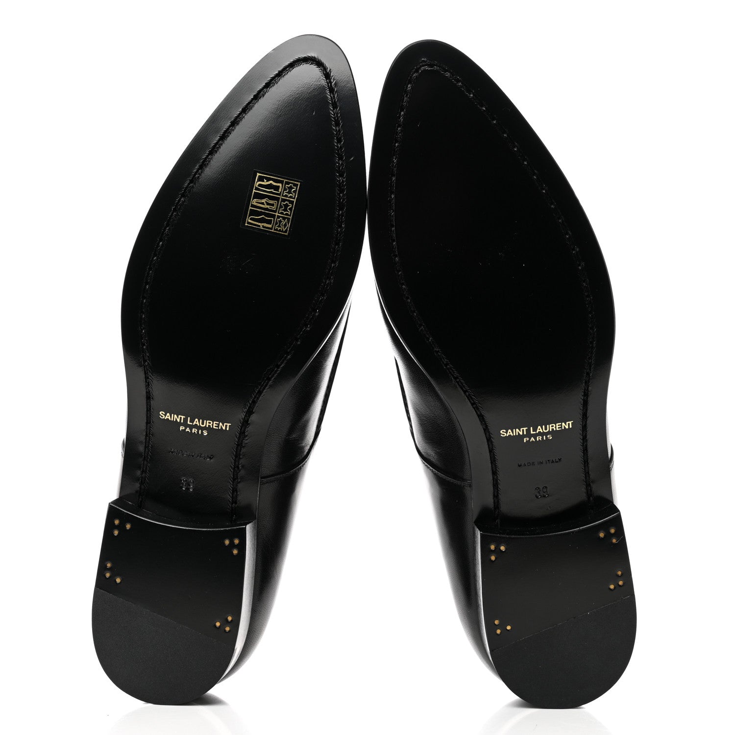 Saint Laurent Calfskin Lace Up Derby Shoes 39 Black 5 of 9