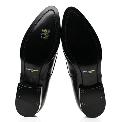 Saint Laurent Calfskin Lace Up Derby Shoes 39 Black 5 of 9