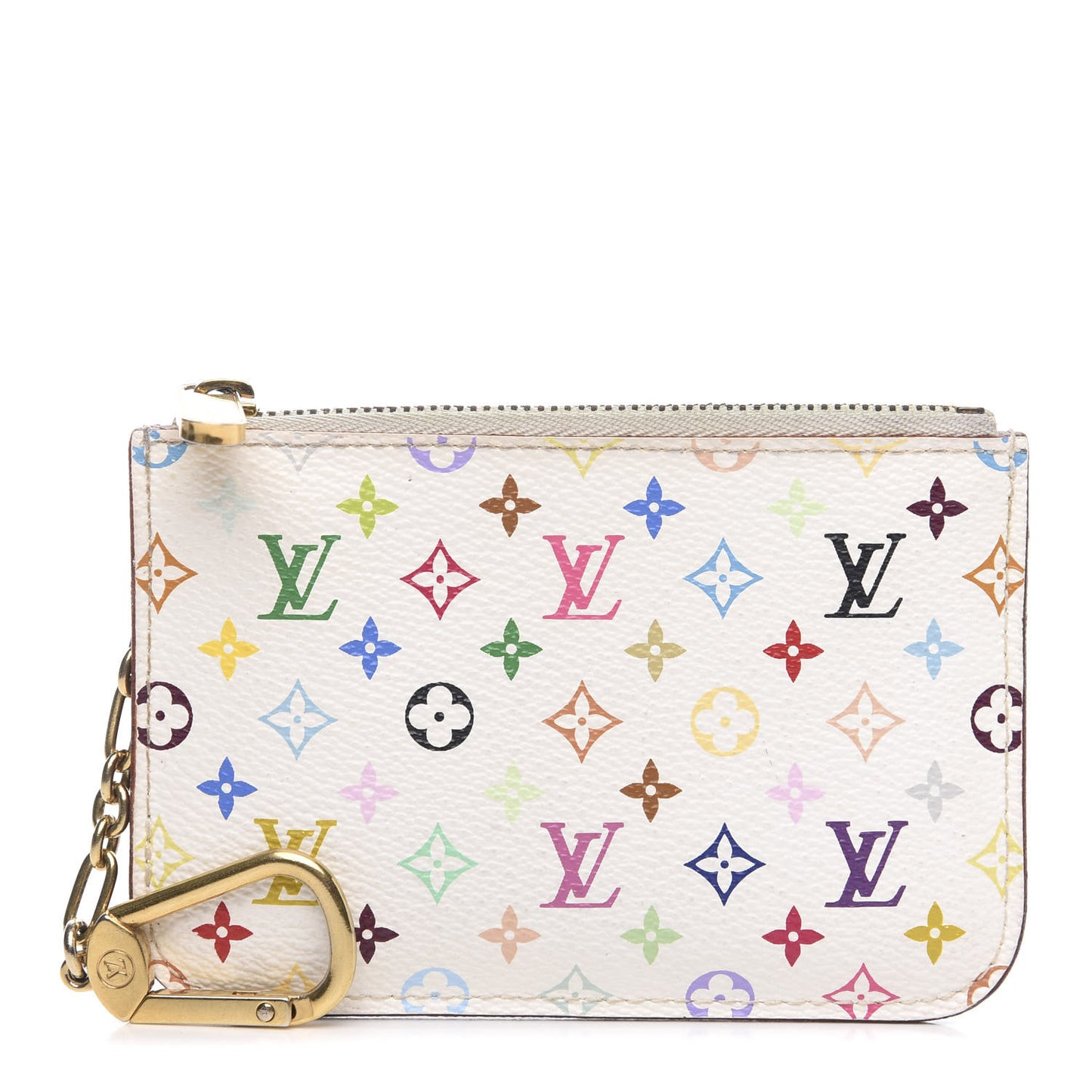 Monogram Multicolor Key Pouch White Litchi