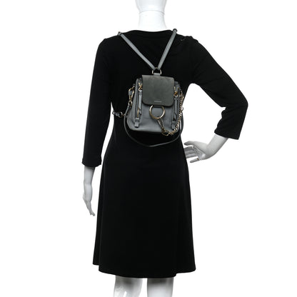 Chloe Suede Calfskin Mini Faye Backpack Cloudy Blue 3 of 12