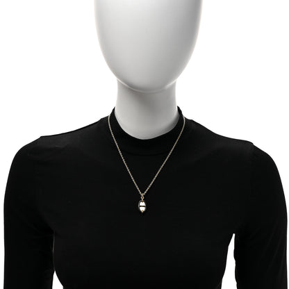 Hermes Metal Enamel Mini Maillon Pendant Necklace Black 2 of 5