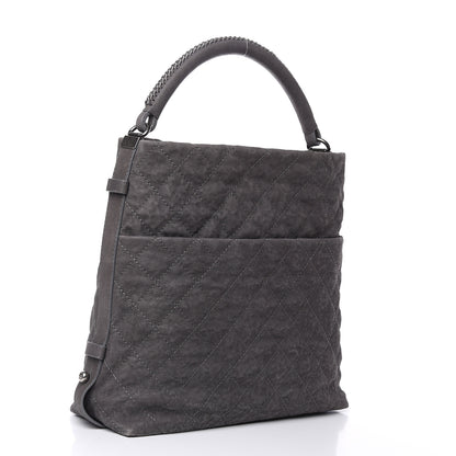 Chanel Iridescent Caviar Quilted Boy Handle Hobo Dark Grey 3 of 13