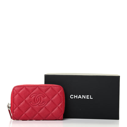Chanel Caviar Quilted Diamond CC Zip Coin Purse Dark Pink 8 of 8
