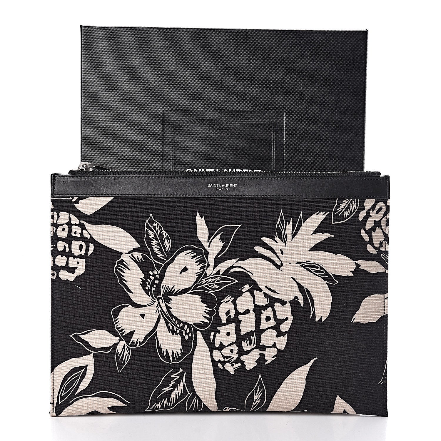 Saint Laurent Canvas Hawaiian Print Zipped Tablet Holder Black 7 of 7