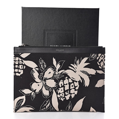 Saint Laurent Canvas Hawaiian Print Zipped Tablet Holder Black 7 of 7