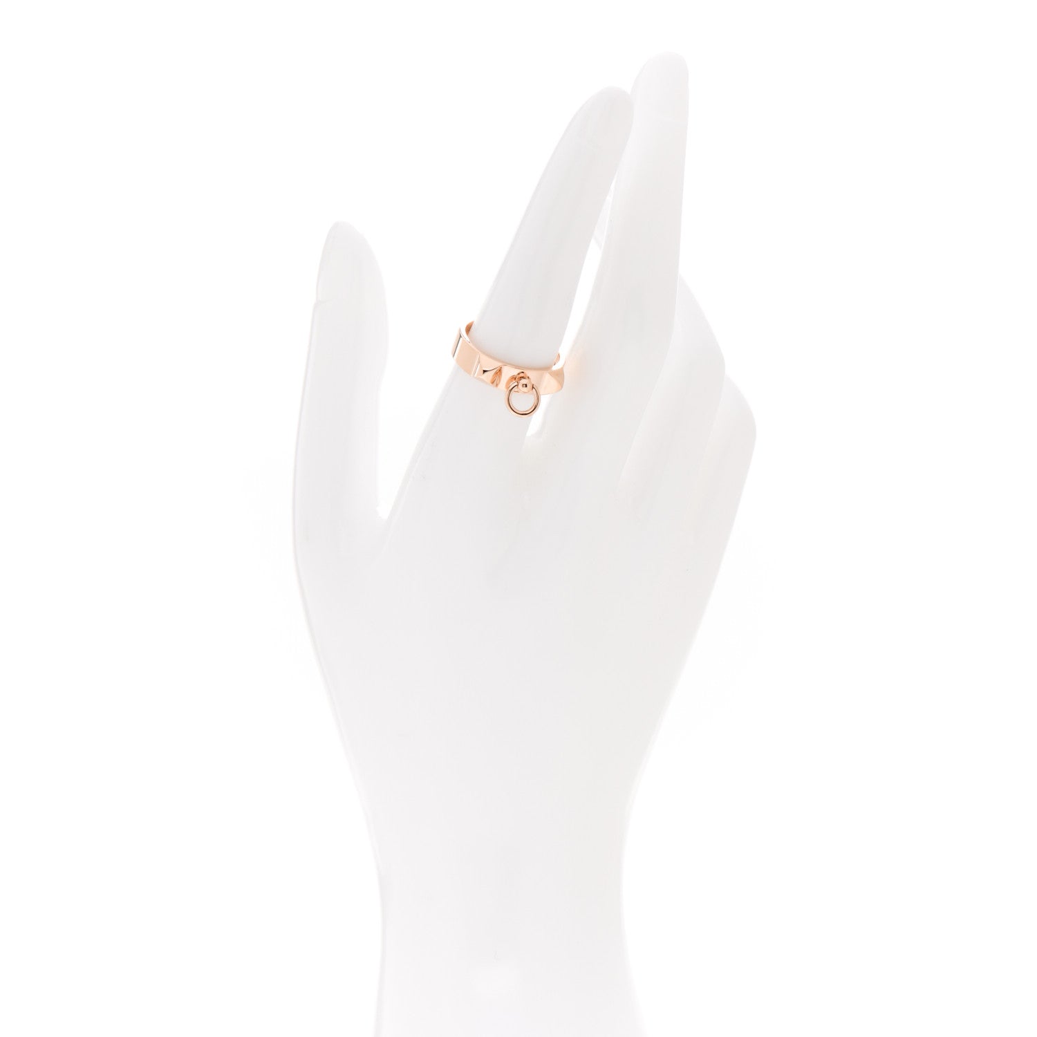 Hermes 18K Rose Gold PM Collier De Chien Ring 55 7.25 2 of 6
