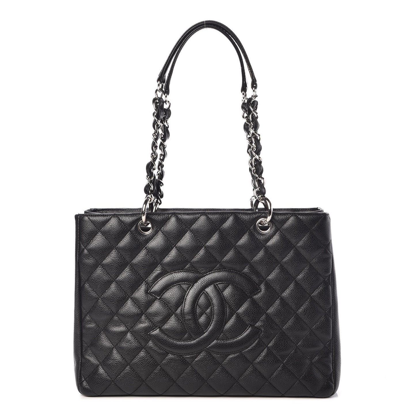 Caviar Quilted Grand Shopping Tote GST Black