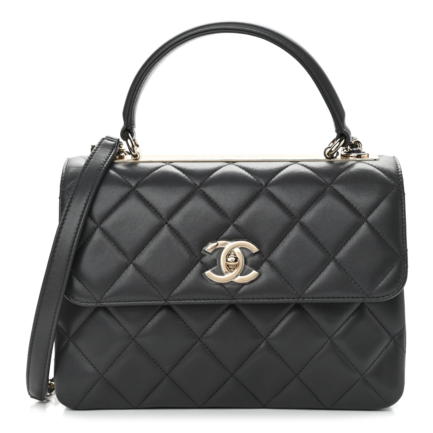 Chanel Lambskin Quilted Small Trendy CC Dual Handle Flap Bag Dark Grey 1 of 11