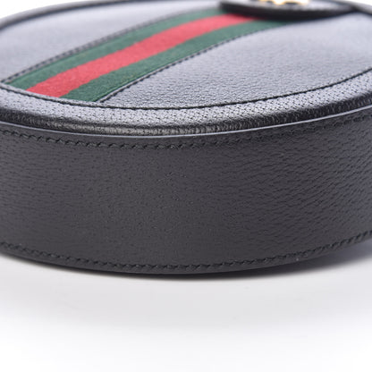 Gucci Soft Textured Calfskin Web Mini Ophidia Round Shoulder Bag Black 9 of 10