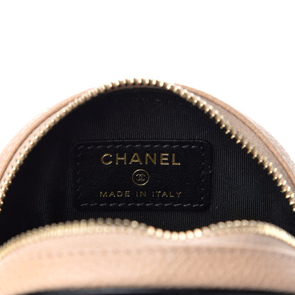 Chanel Caviar Quilted Filigree Zip Around Classic Coin Purse Beige Black 5 of 8