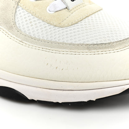 Chanel Mesh Suede Calfskin Grained Calfskin Mens CC Sneakers 43 White Black 11 of 15