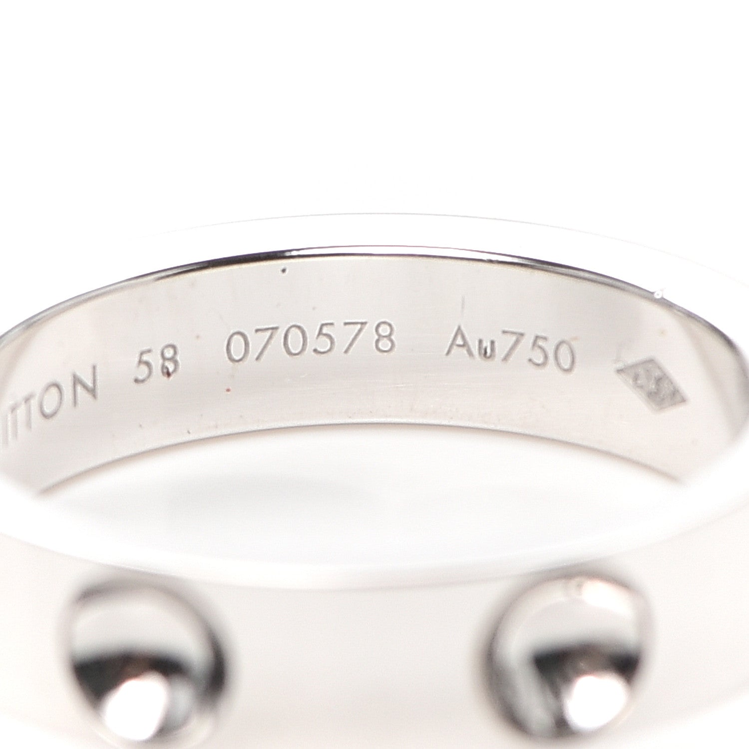 Louis Vuitton 18K White Gold Empreinte Ring 58 8.5 5 of 5