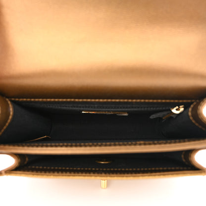 Chanel Metallic Lambskin Caviar Quilted Chain Handle Flap Bronze 5 of 12