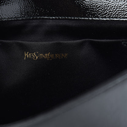 Saint Laurent Textured Patent Monogram Large Belle De Jour Clutch Black 6 of 7
