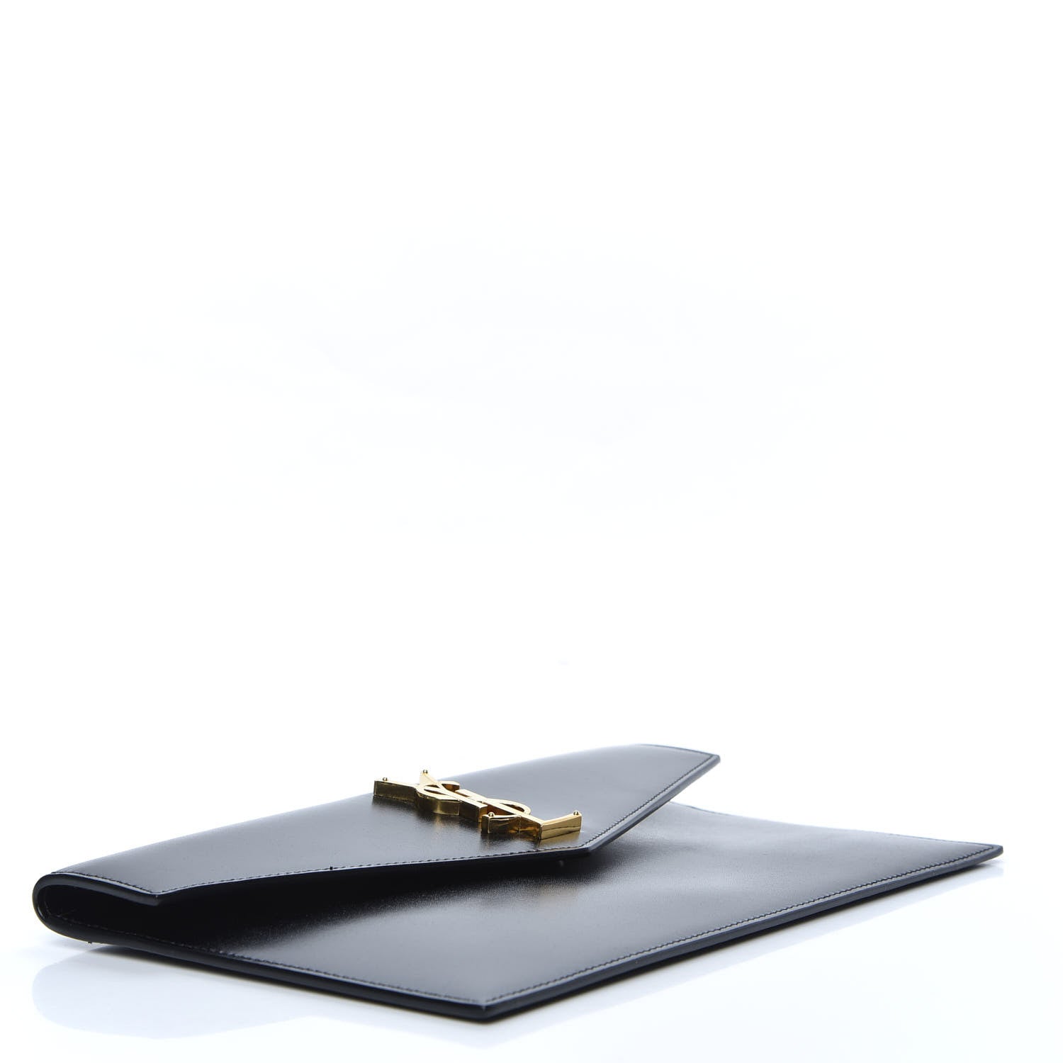 Saint Laurent Smooth Shiny Calfskin Monogram Uptown Pouch Black 4 of 6