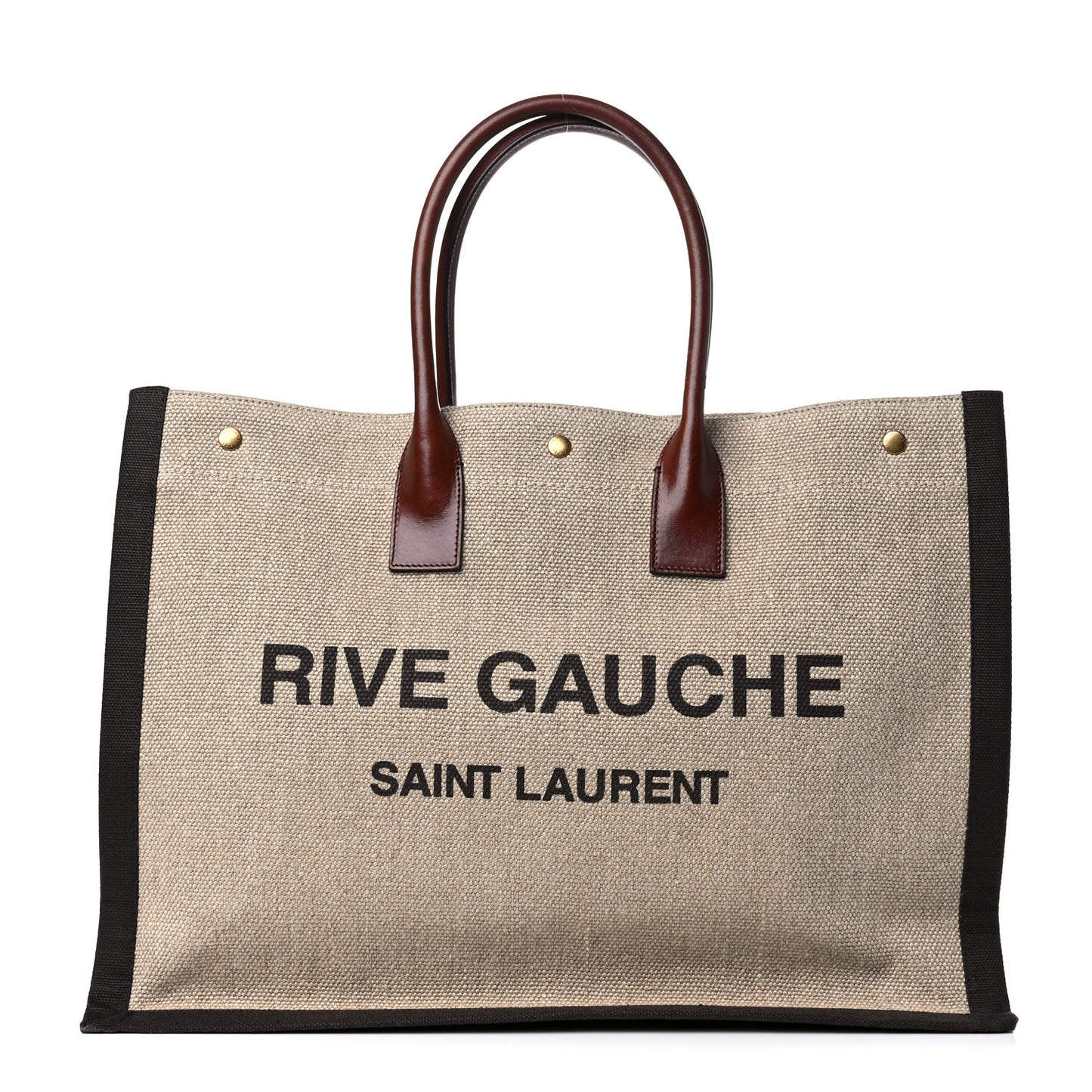 Linen Calfskin Rive Gauche Tote Natural