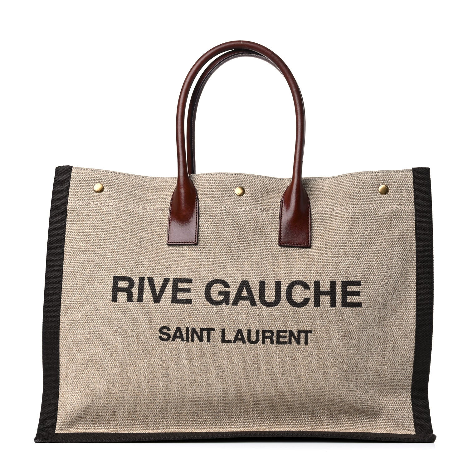 Saint Laurent Linen Calfskin Rive Gauche Tote Natural 1 of 12