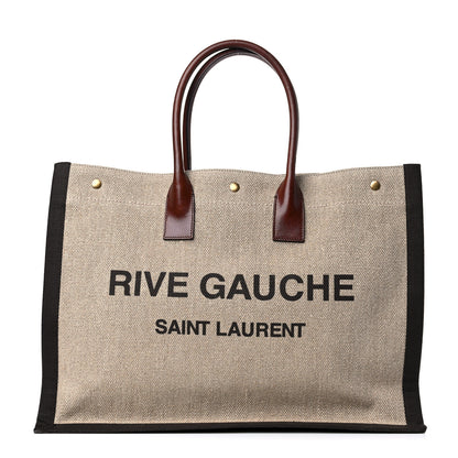 Saint Laurent Linen Calfskin Rive Gauche Tote Natural 1 of 12