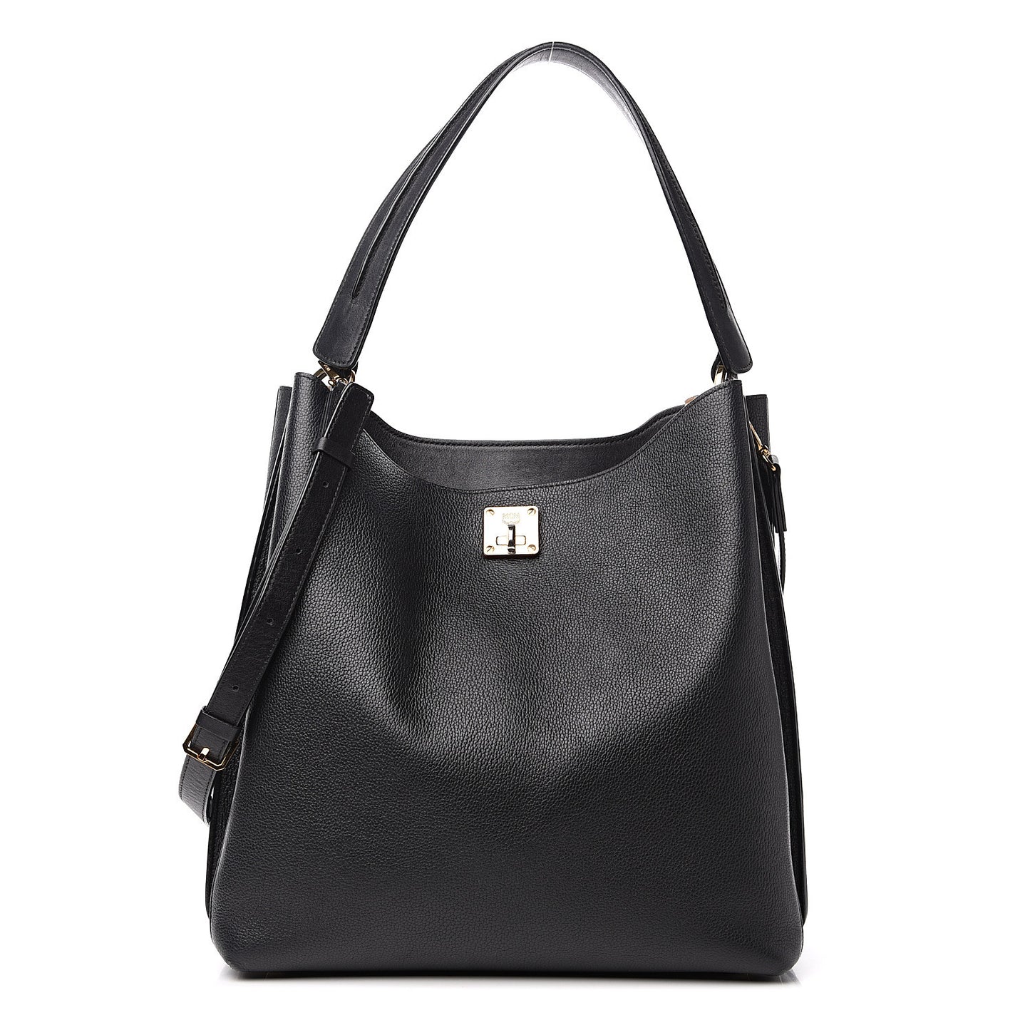 Grained Calfskin Large Milla Hobo Black