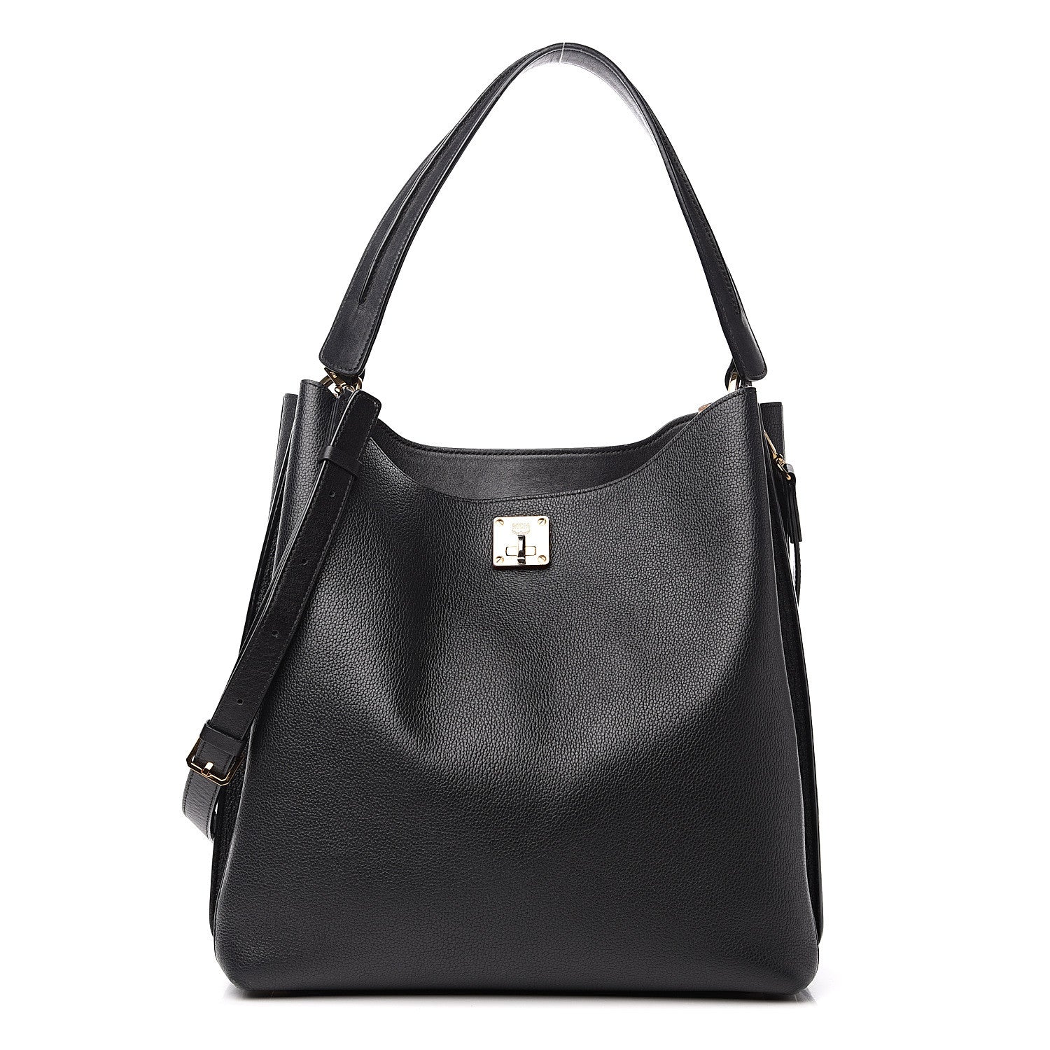 MCM Grained Calfskin Large Milla Hobo Black 1 of 11
